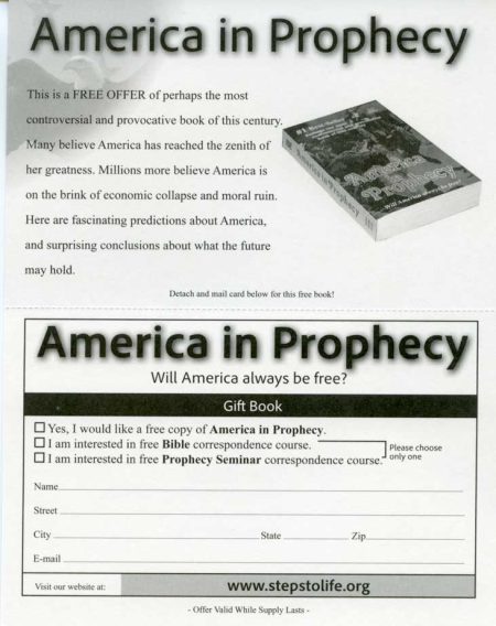 America in Prophecy Card Back