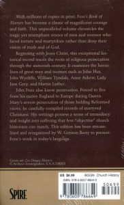 Foxe's Book of Martyrs backcover