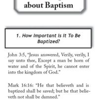 The Bible Speaks about Baptism
