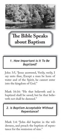 The Bible Speaks about Baptism