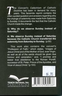 The Convert's Catechism of Catholic Doctrine backcover