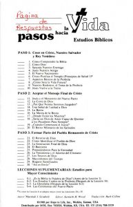 Answer Key for Spanish Bible studies